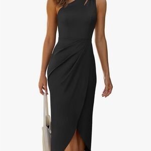 Elegant Black One-Shoulder Dress